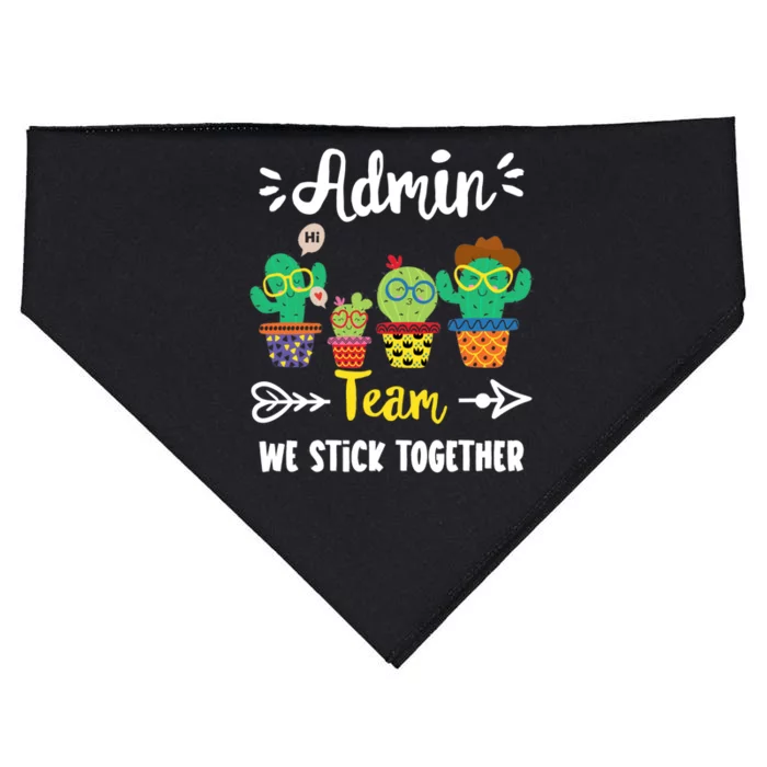 Admin Team Funny School Cactus Crew School Admin Squad Meaningful Gift USA-Made Doggie Bandana