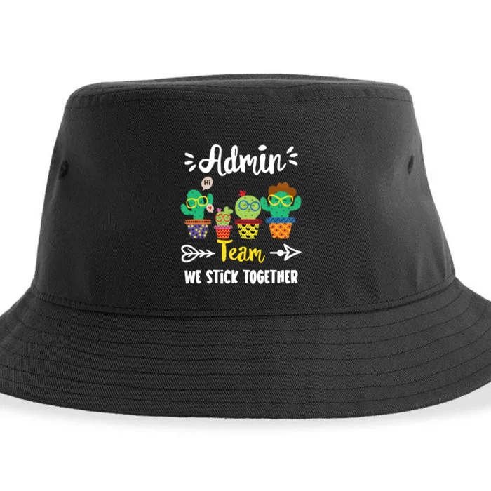 Admin Team Funny School Cactus Crew School Admin Squad Meaningful Gift Sustainable Bucket Hat