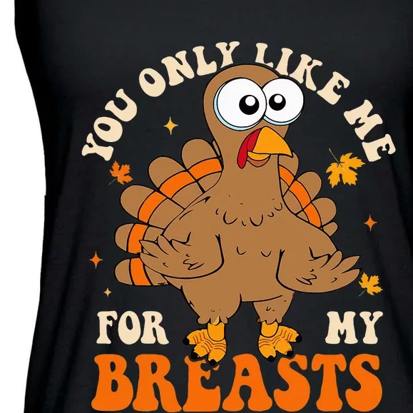 Autumn Turkey Feast Embrace My Delicious Curves Ladies Essential Flowy Tank