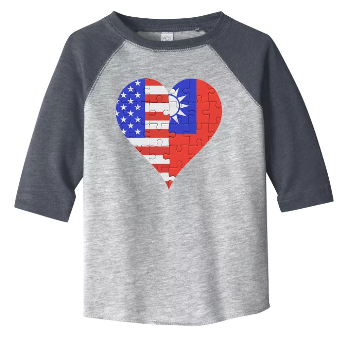 American Taiwanese Flag Heart Funny Gift Toddler Fine Jersey T-Shirt