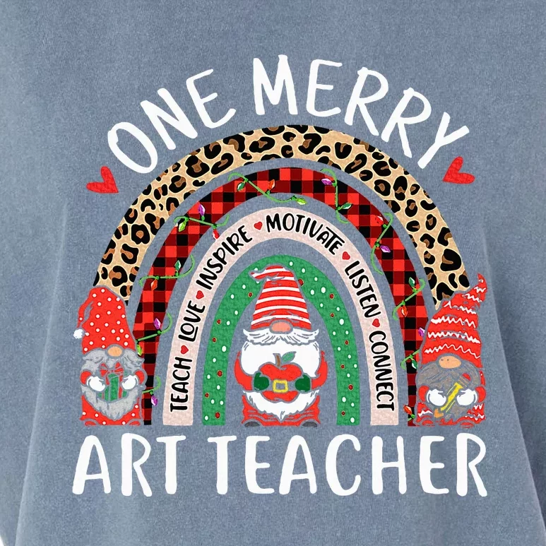 Art Teacher Funny Gnomes Christmas Teacher Rainbow Garment-Dyed Women's Muscle Tee