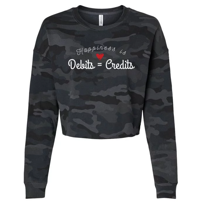 Accountant T Funny Debits Equals Credits CPA Cropped Pullover Crew