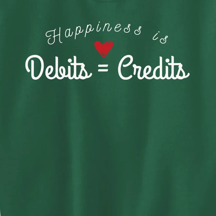 Accountant T Funny Debits Equals Credits CPA Kids Sweatshirt