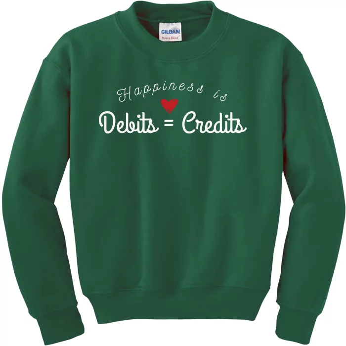 Accountant T Funny Debits Equals Credits CPA Kids Sweatshirt