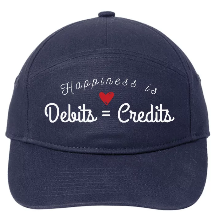 Accountant T Funny Debits Equals Credits CPA 7-Panel Snapback Hat