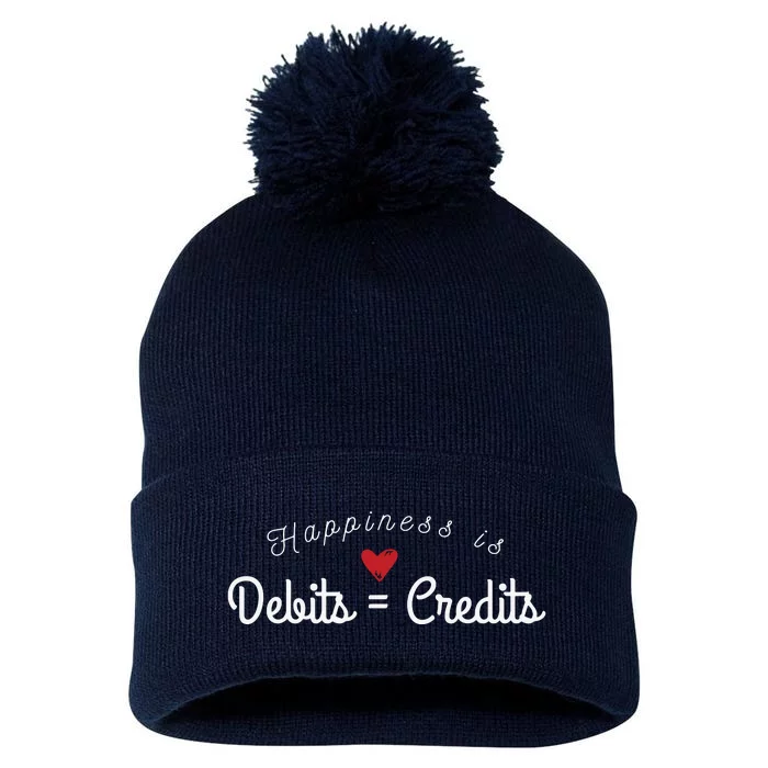 Accountant T Funny Debits Equals Credits CPA Pom Pom 12in Knit Beanie