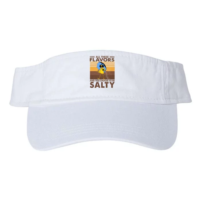 All These Flavors And You Choose To Be Salty Black Girl Vintage Retro Valucap Bio-Washed Visor