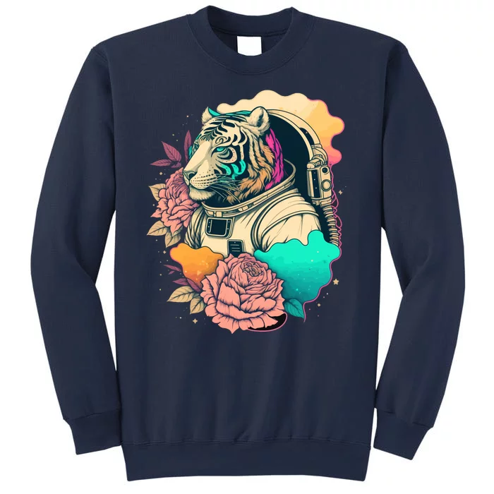 Astronaut Tiger Flowery Design Sweatshirt