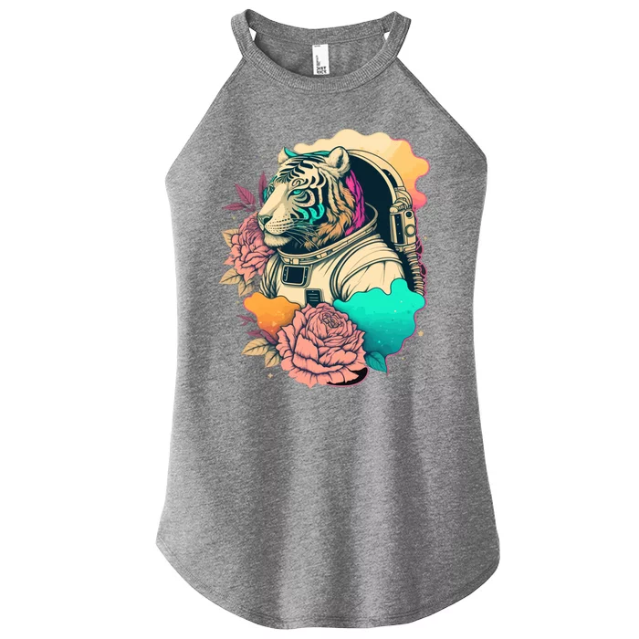 Astronaut Tiger Flowery Design Women’s Perfect Tri Rocker Tank