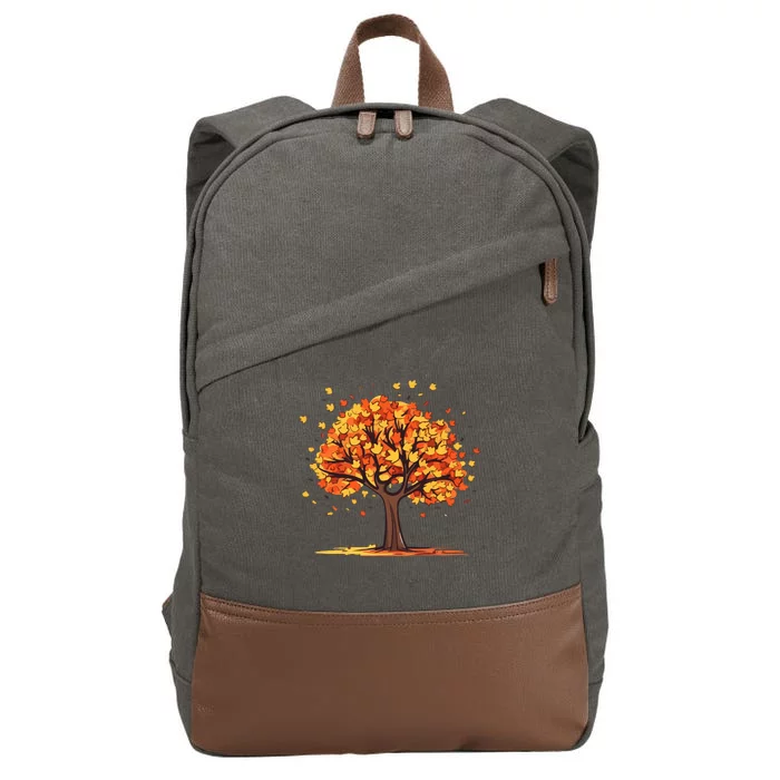 Autumn Tree Fall Lover Cotton Canvas Backpack