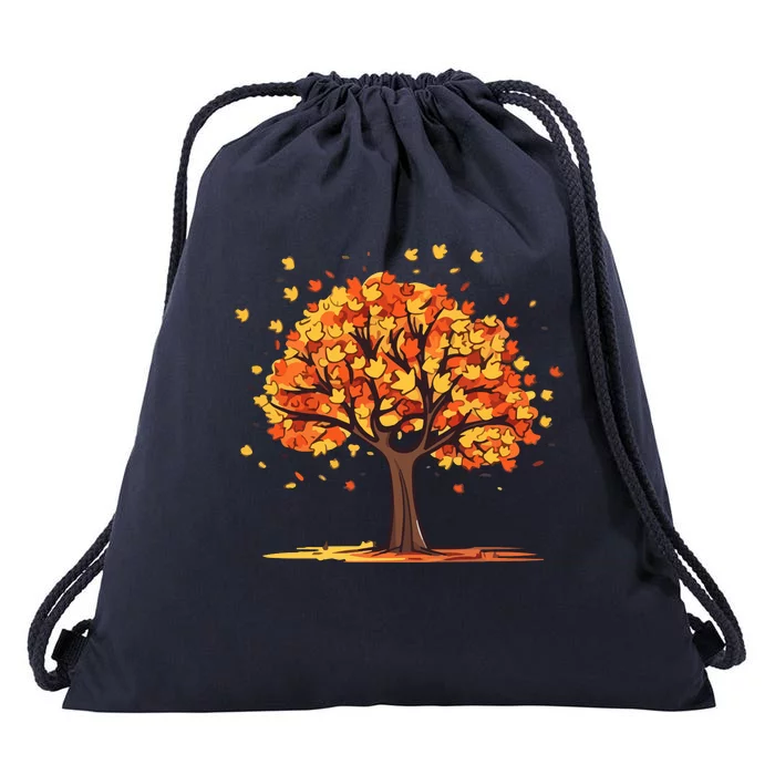 Autumn Tree Fall Lover Drawstring Bag