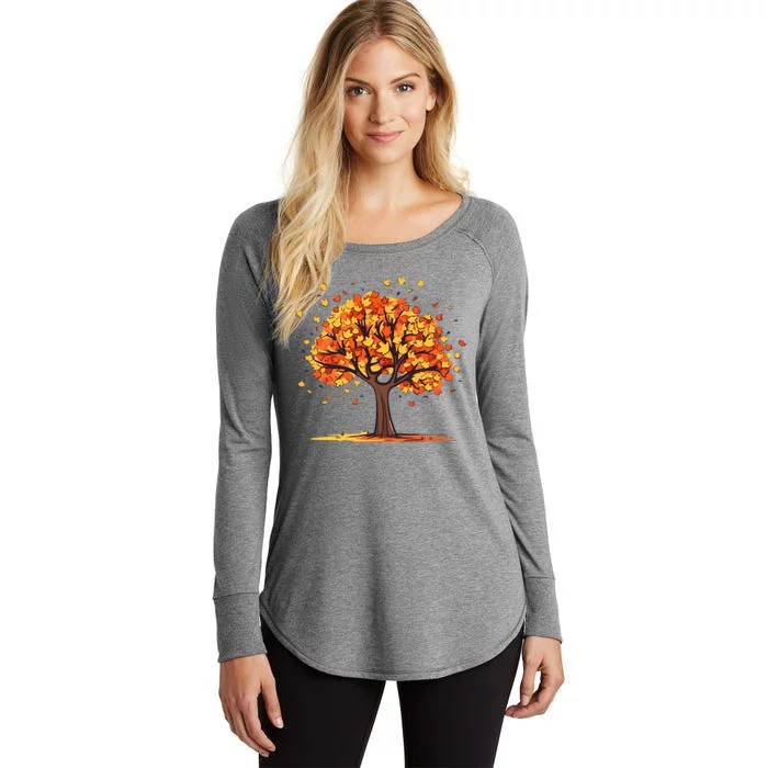 Autumn Tree Fall Lover Women's Perfect Tri Tunic Long Sleeve Shirt