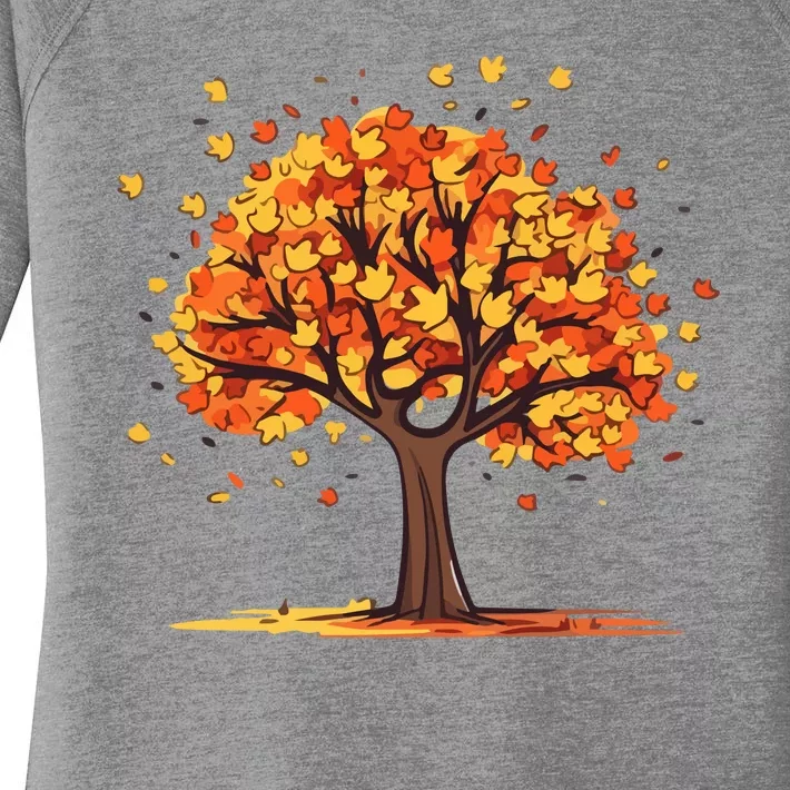 Autumn Tree Fall Lover Women's Perfect Tri Tunic Long Sleeve Shirt