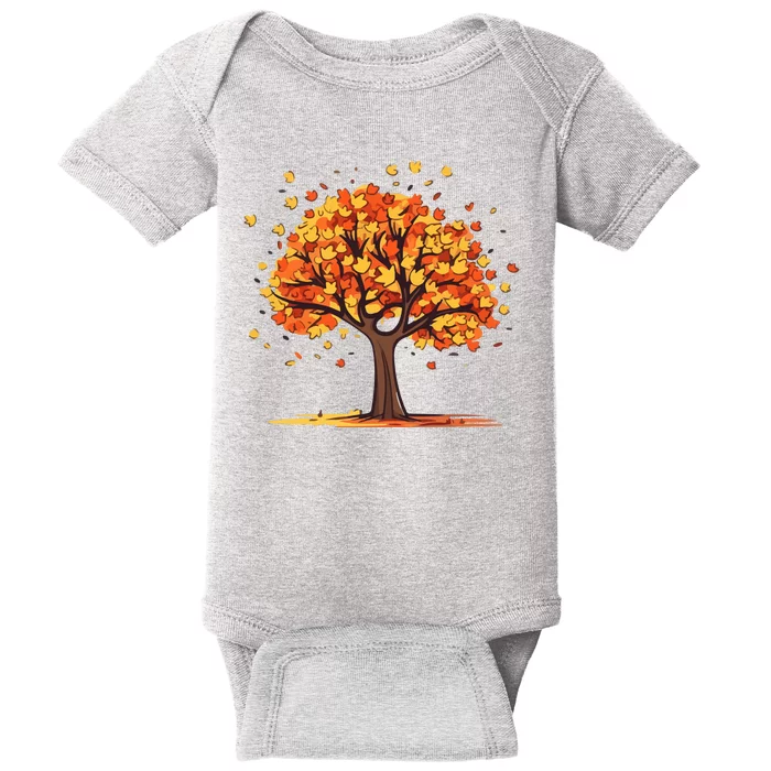 Autumn Tree Fall Lover Baby Bodysuit