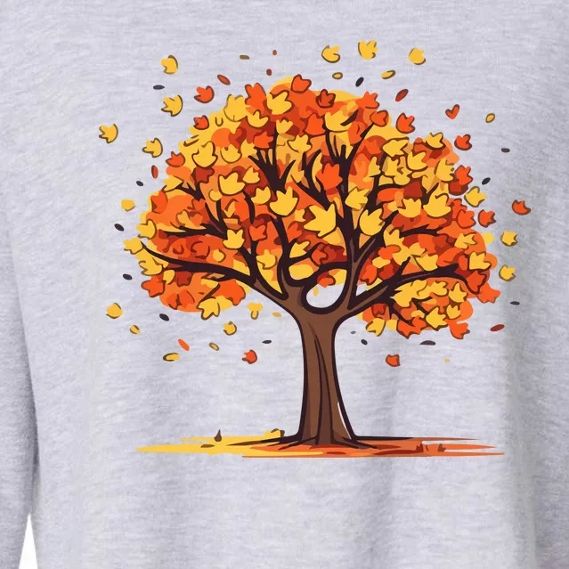 Autumn Tree Fall Lover Cropped Pullover Crew