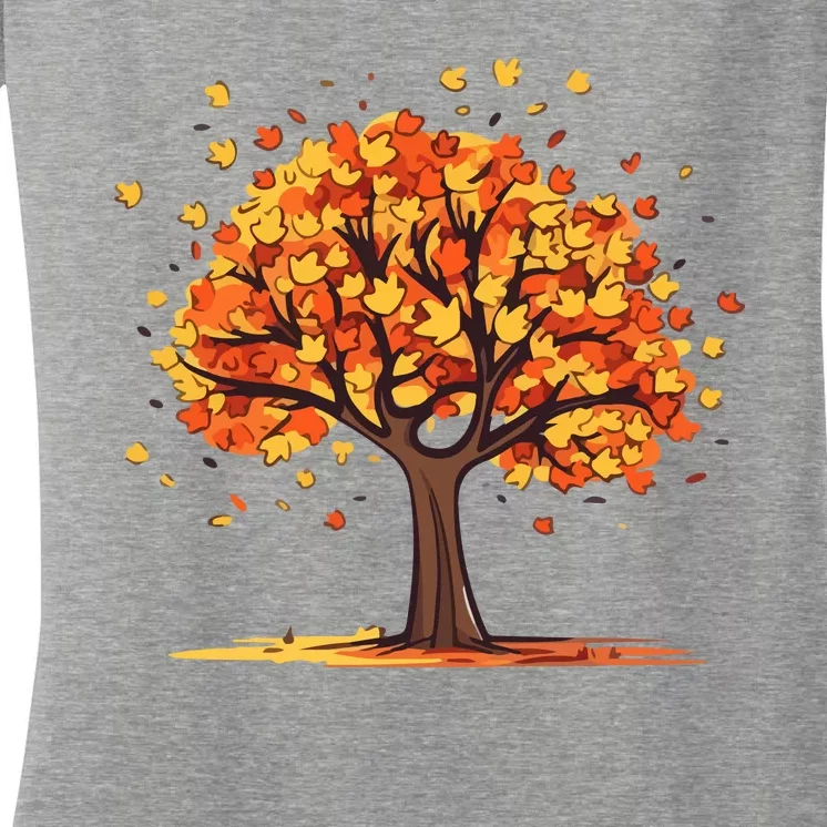 Autumn Tree Fall Lover Women's V-Neck T-Shirt