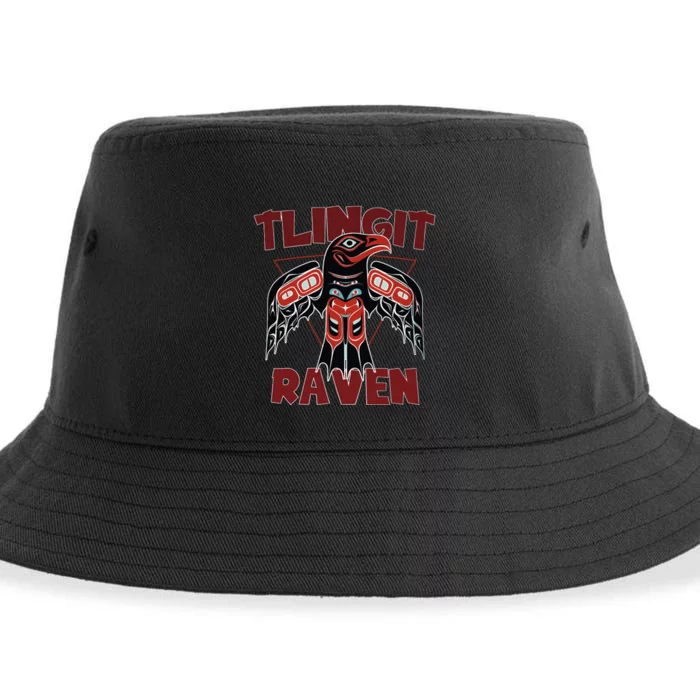 Alaska Tlingit For Native Raven Totem Sustainable Bucket Hat