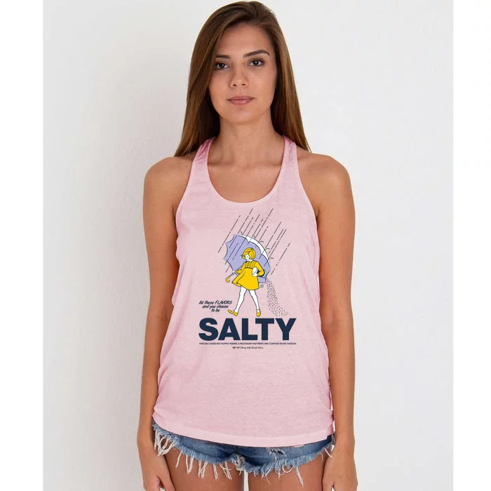 All These Flavors And You Choose To Be Salty Women's Knotted Racerback Tank