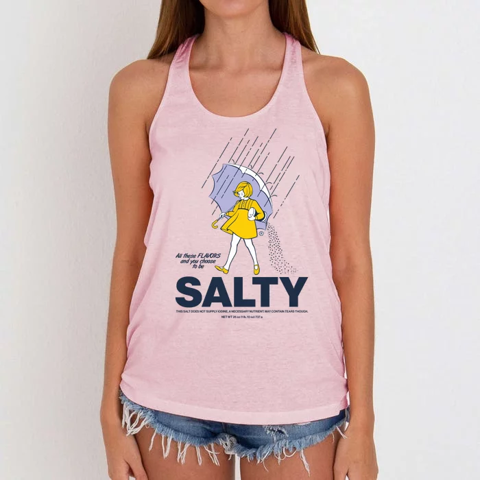 All These Flavors And You Choose To Be Salty Women's Knotted Racerback Tank