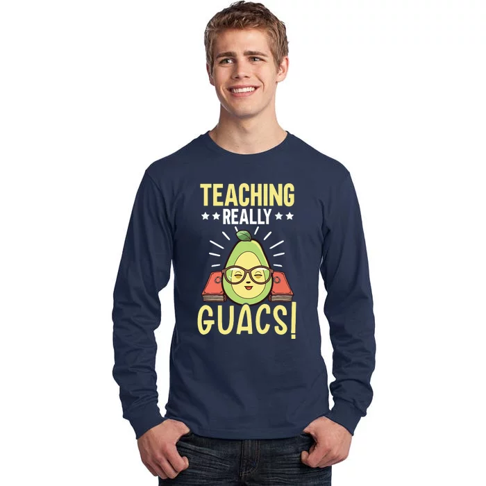 Avocado Teacher Fruit Guac Teaching Guacamole Lover Tall Long Sleeve T-Shirt