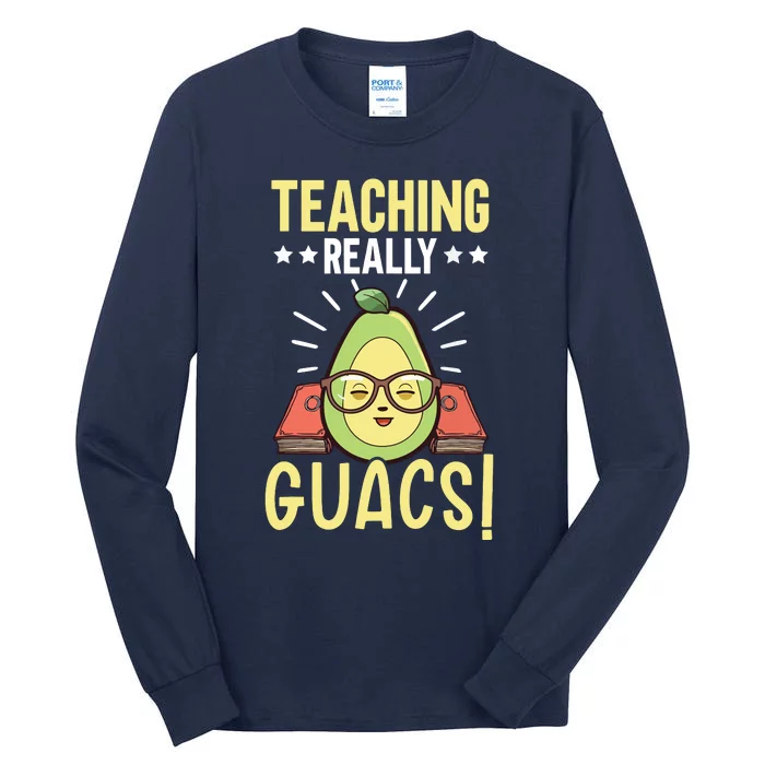 Avocado Teacher Fruit Guac Teaching Guacamole Lover Tall Long Sleeve T-Shirt