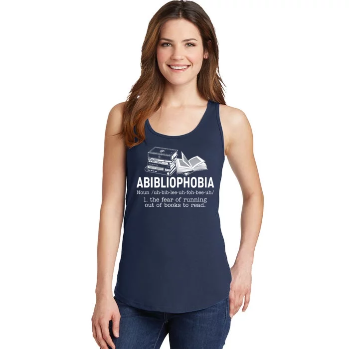 Abibliophobia The Fear Of Running Out Of Books Ladies Essential Tank