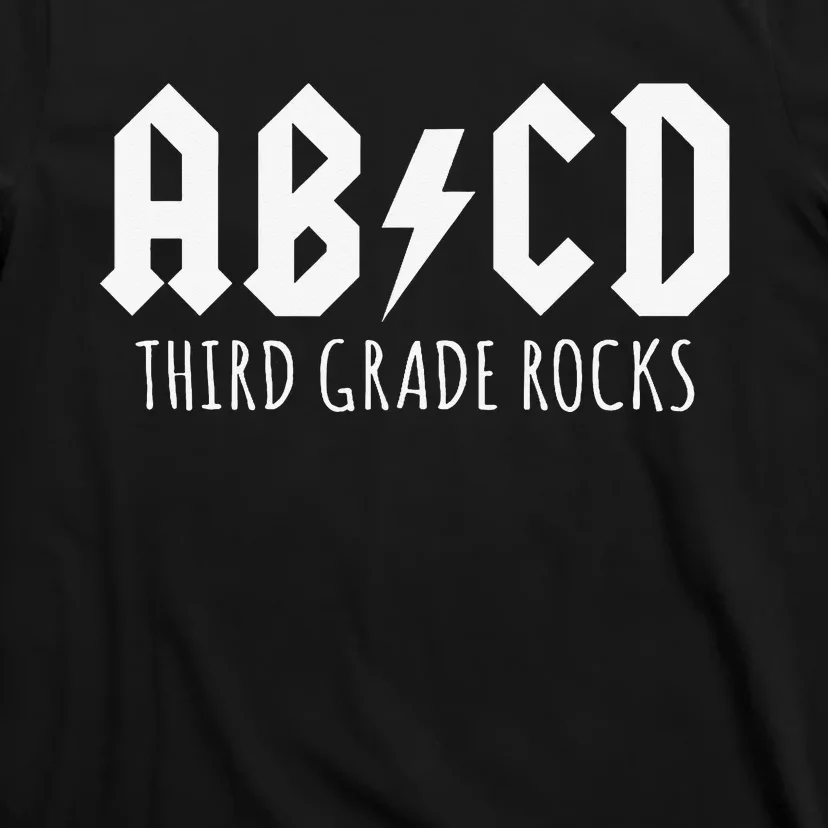 ABCD Third Grade Rocks Teacher Back to School T-Shirt