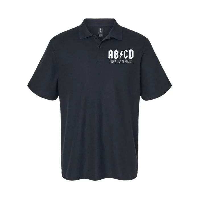 ABCD Third Grade Rocks Teacher Back to School Softstyle Adult Sport Polo