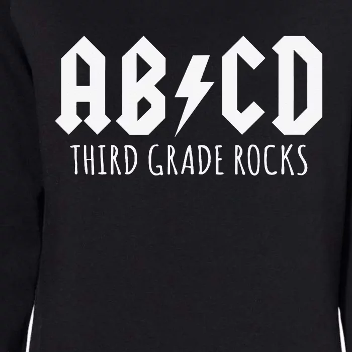 ABCD Third Grade Rocks Teacher Back to School Womens California Wash Sweatshirt