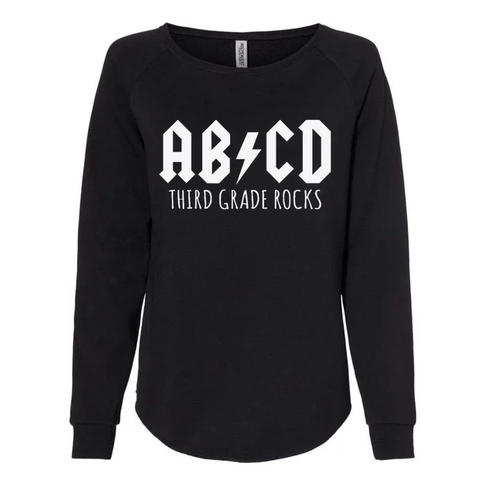 ABCD Third Grade Rocks Teacher Back to School Womens California Wash Sweatshirt