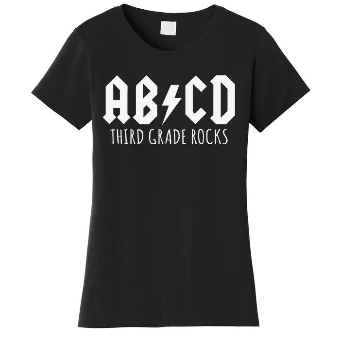 ABCD Third Grade Rocks Teacher Back to School Women's T-Shirt