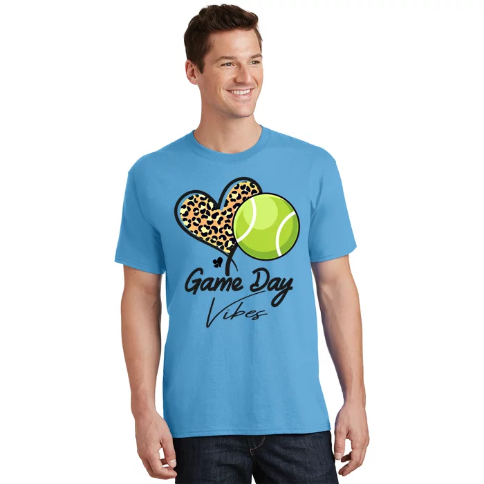 America Tennis Game Day Vibes Tennis Mom Leopard Gift T-Shirt