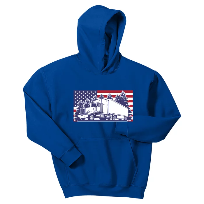 American Truck Gift Kids Hoodie