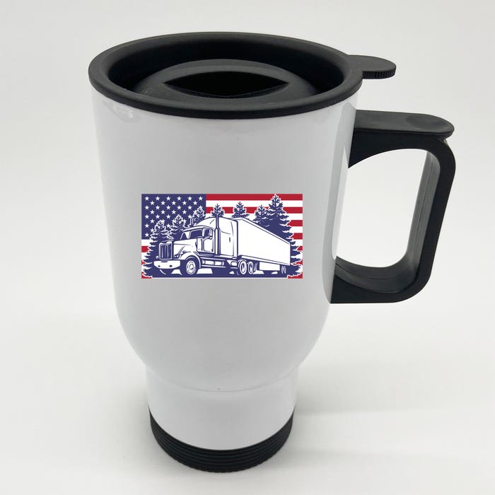 American Truck Gift Front & Back Stainless Steel Travel Mug