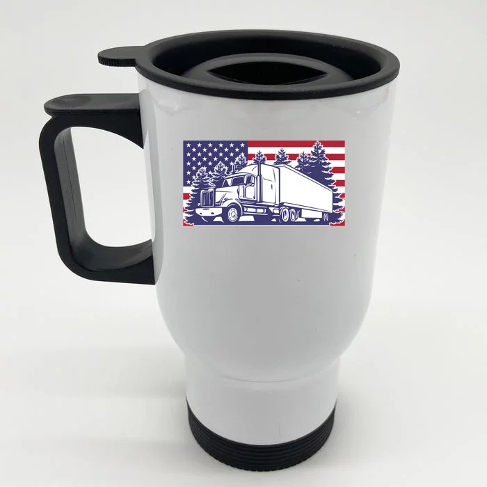 American Truck Gift Front & Back Stainless Steel Travel Mug