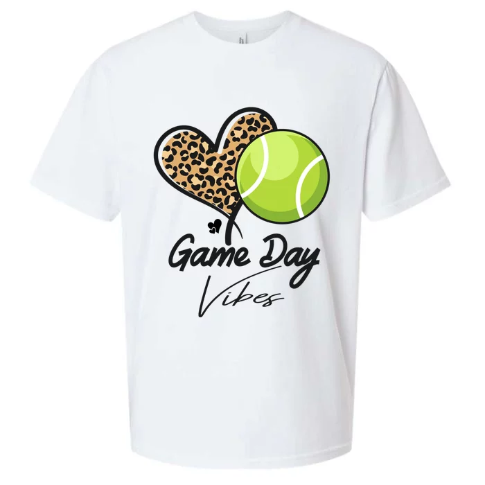 America Tennis Game Day Vibes Tennis Mom Leopard Gift Sueded Cloud Jersey T-Shirt