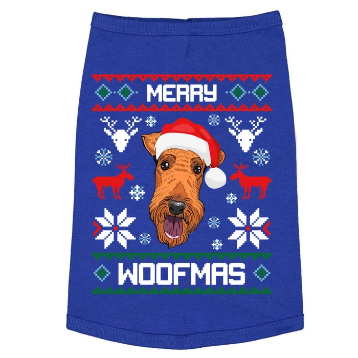 Airedale Terrier Gift For Merry Christmas Woofmas Clothes Gift Doggie Tank