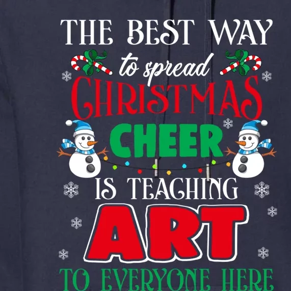 Art Teacher Gift Ugly Sweater Christmas Cheer Artist Premium Hoodie