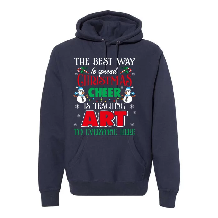 Art Teacher Gift Ugly Sweater Christmas Cheer Artist Premium Hoodie