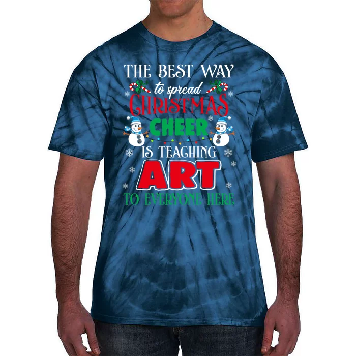 Art Teacher Gift Ugly Sweater Christmas Cheer Artist Tie-Dye T-Shirt