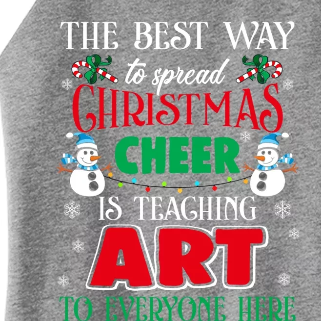 Art Teacher Gift Ugly Sweater Christmas Cheer Artist Women’s Perfect Tri Rocker Tank