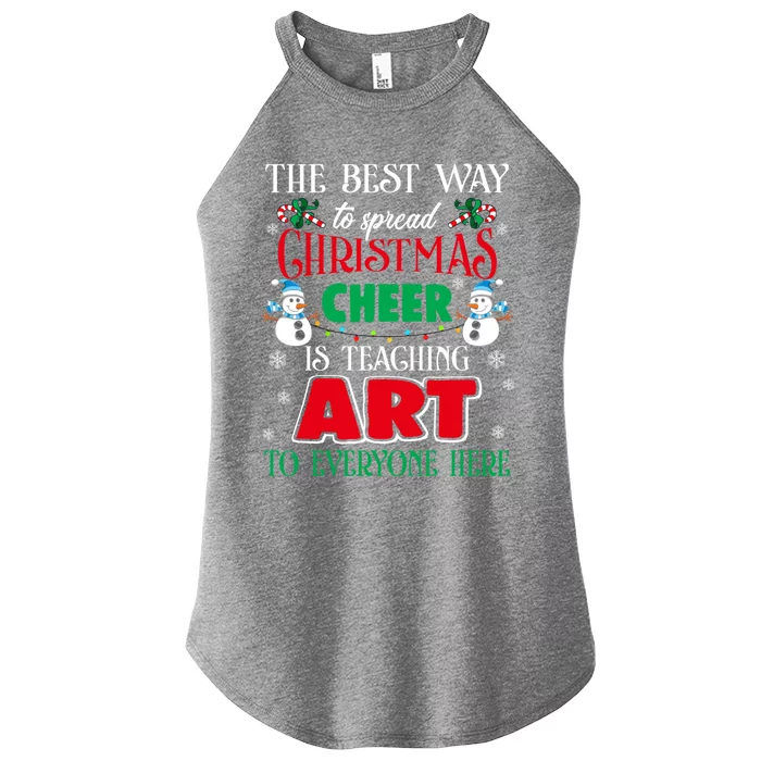 Art Teacher Gift Ugly Sweater Christmas Cheer Artist Women’s Perfect Tri Rocker Tank