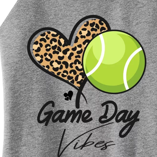 America Tennis Game Day Vibes Tennis Mom Leopard Gift Women’s Perfect Tri Rocker Tank