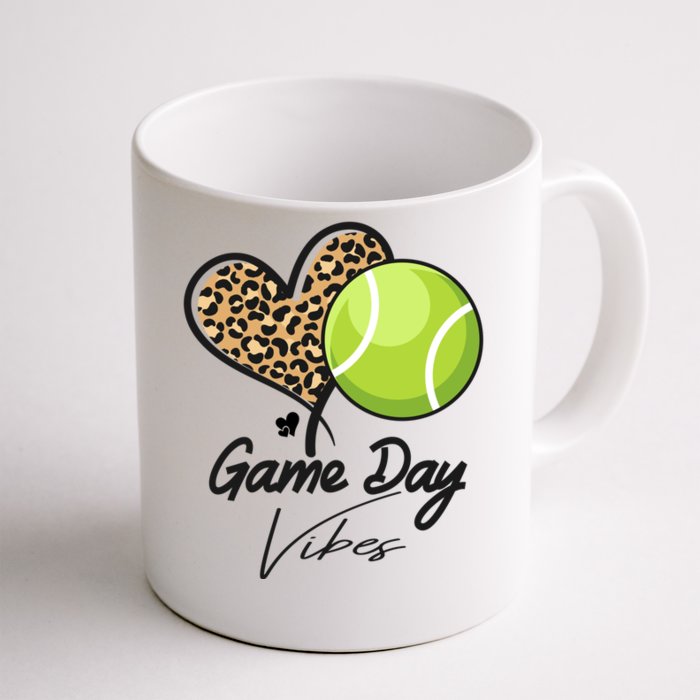 America Tennis Game Day Vibes Tennis Mom Leopard Gift Front & Back Coffee Mug