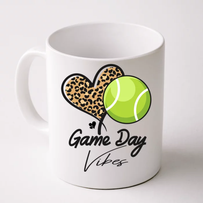 America Tennis Game Day Vibes Tennis Mom Leopard Gift Front & Back Coffee Mug