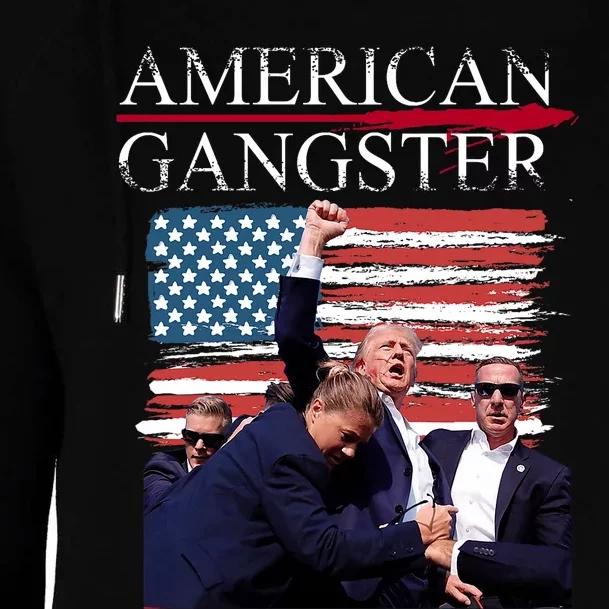 American Trump Gangster Womens Funnel Neck Pullover Hood