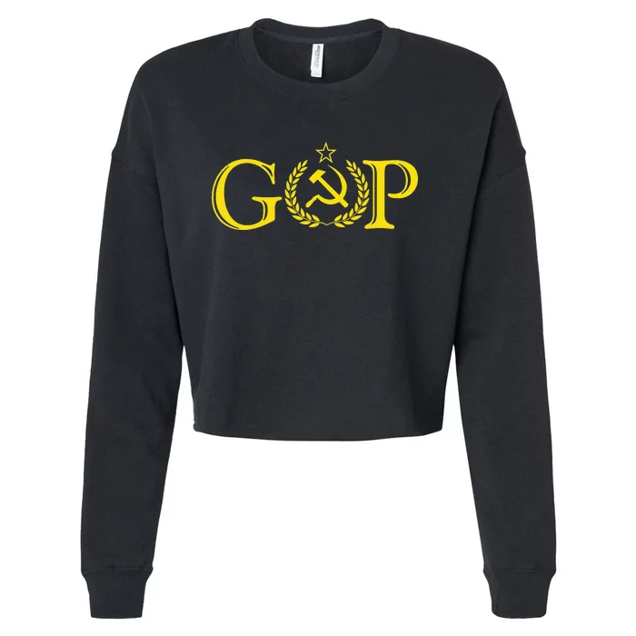 Anti Trump GOP  Russian Republican  Political Cropped Pullover Crew