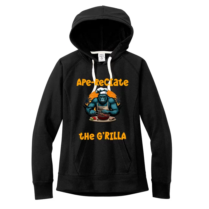 Appreciate The Grilla Master Bbq Griller Fun Pun Gift Women's Fleece Hoodie