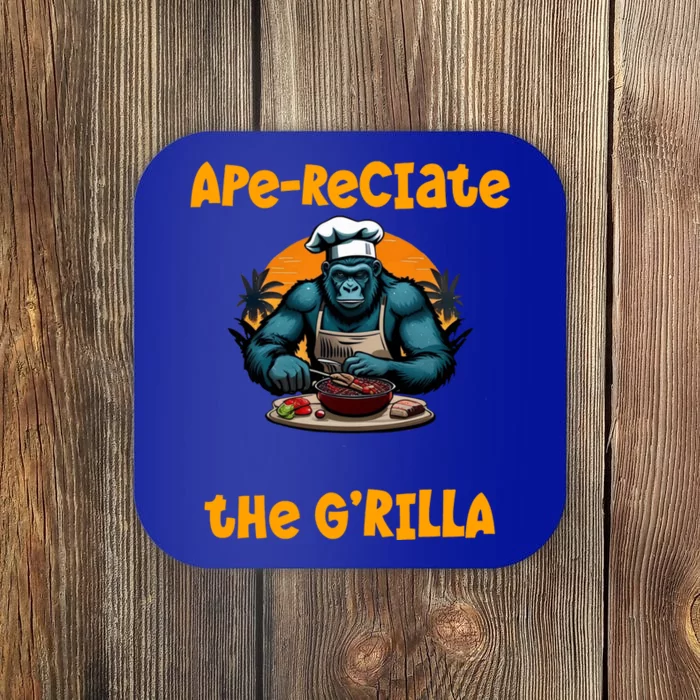 Appreciate The Grilla Master Bbq Griller Fun Pun Gift Coaster