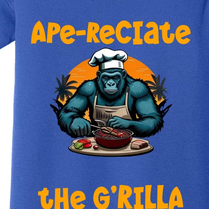 Appreciate The Grilla Master Bbq Griller Fun Pun Gift Baby Bodysuit